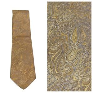 Brooks Brothers Gold and Blue Paisley Tie